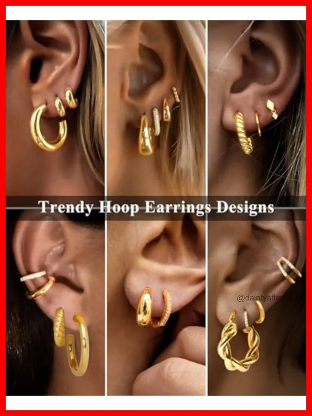 9 Pairs Gold Hoop Earrings Set, Twisted Huggie Hoop Earrings 18K Gold Plated,